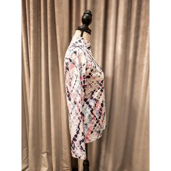 Spyder Kids Girls Long Sleeve Geometric Print Quarter Zip Pullover Shirt Size L - Picture 4 of 6